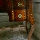 "Dutch Table Marquetry Flowers end of 19th beginning of 20th