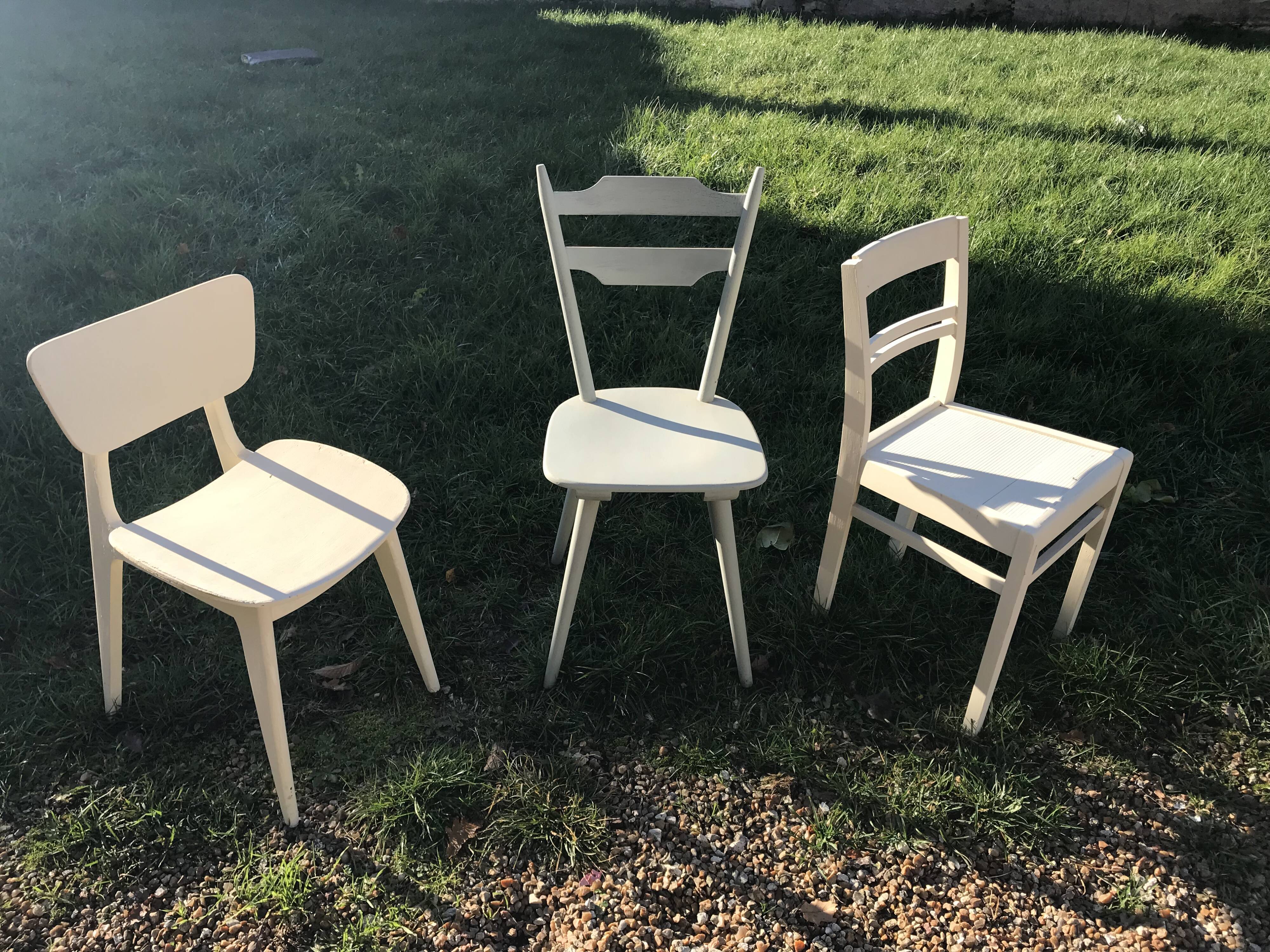 Set of mismatched chairs