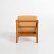 Paire de fauteuils en chêne et cuir par Uluv Krasna Jizba, années 1960
