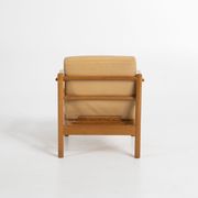 Pair of Oak and Leather Armchairs by Uluv Krasna Jizba, 1960s