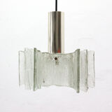 Kaiser ice glass hanging lamp 1970