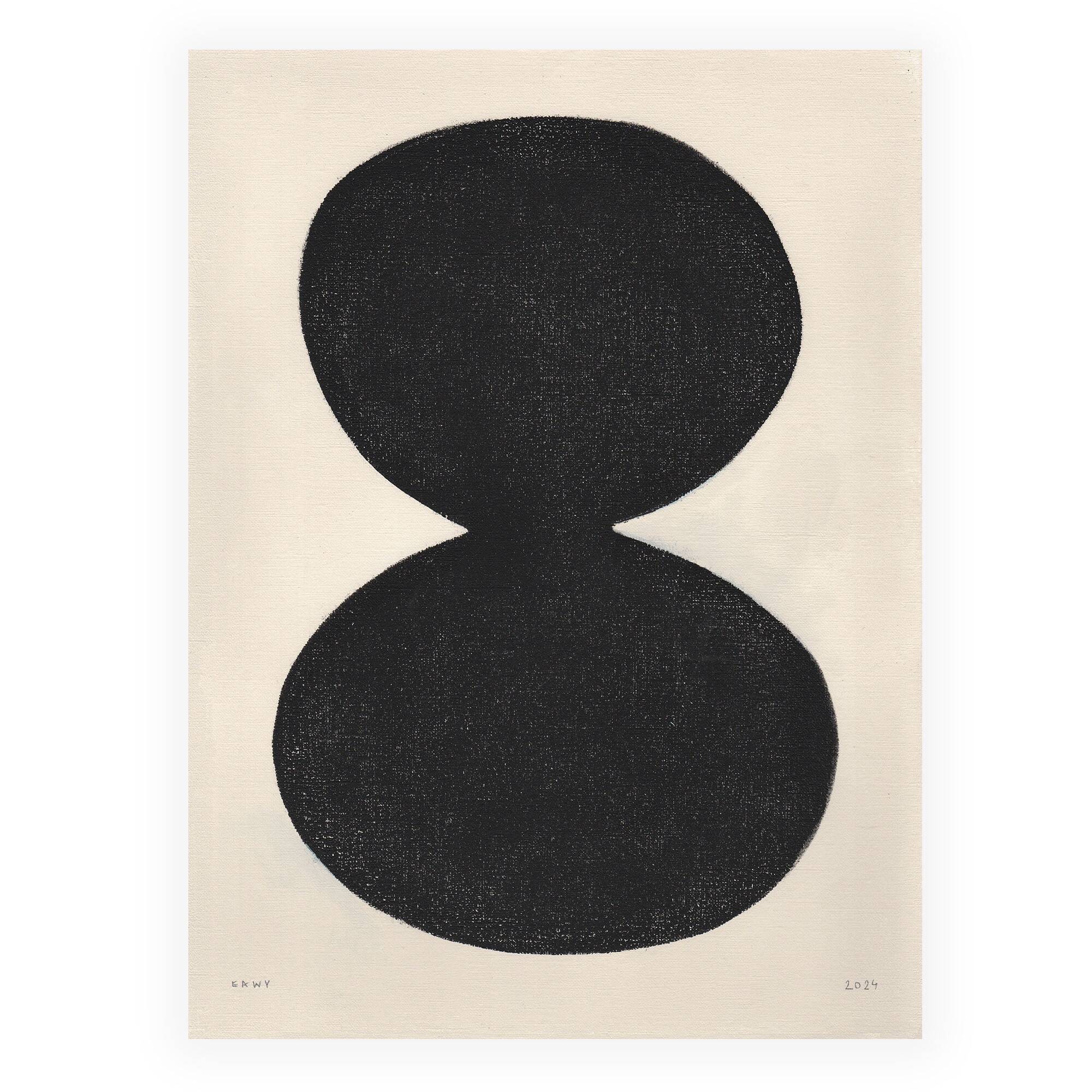 Painting 30x40cm contemporary abstract illustration signed Eawy