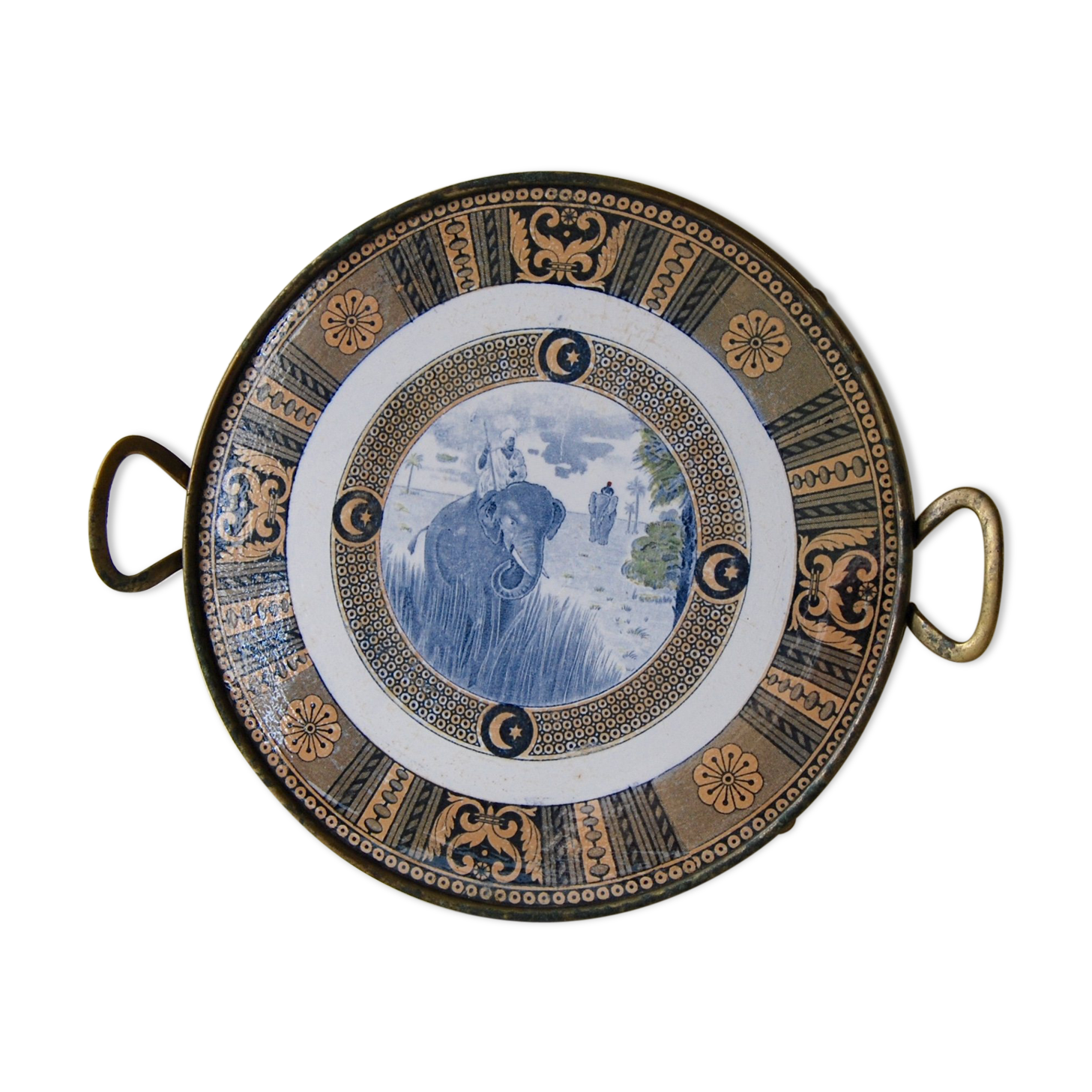 Ceramic and brass tray