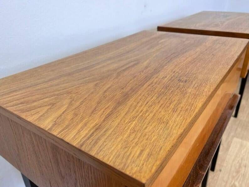 Pair of design wooden tables by UP Zavody - Czechoslovakia - 1940s