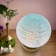 Vintage blue glass globe table lamp from Clichy
