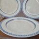 Set of 3 large antique plates, W. Adams & Sons, Etruscan Border design, Victorian Era.