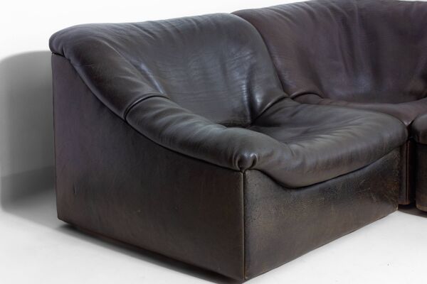 Grand canapé modulaire De Sede « DS-46 » avec fauteuil, Suisse, années 1970