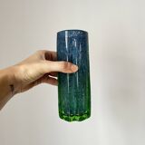 Vase vintage scandinave bleu et vert de Benny Motzfeldt pour Randsfjord