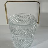 Vintage gold cast glass ice bucket.