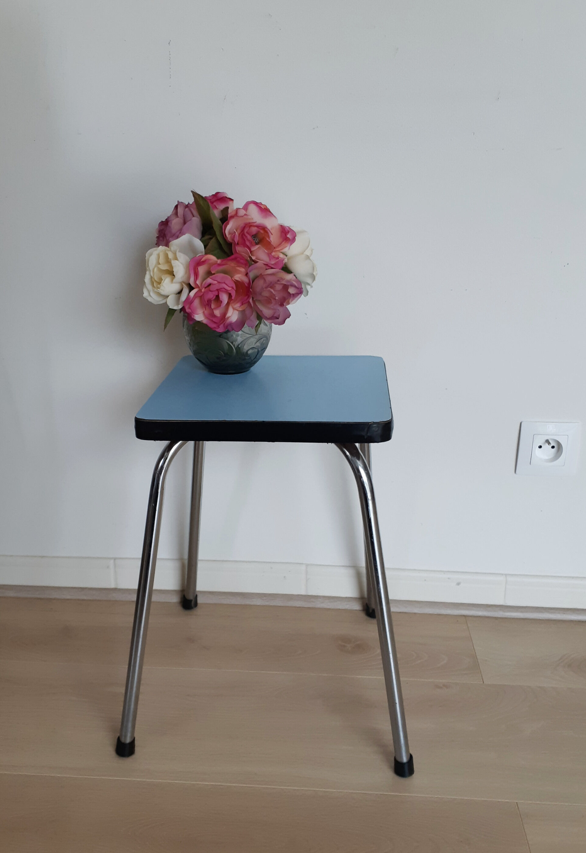 Light blue formica kitchen stool