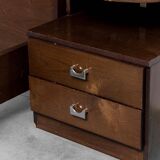 Letto matrimoniale legno tessuto anni ’70 vintage modernariato