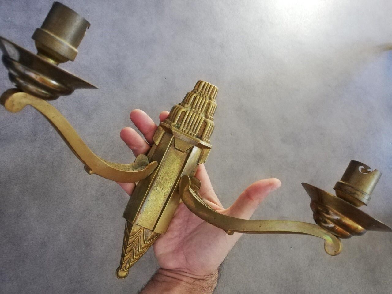 Art Deco wall lamp 30s in bronze