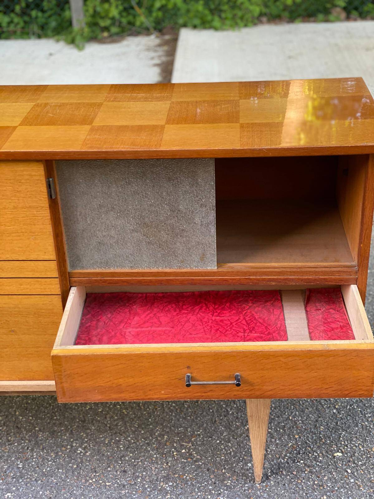Scandinavian sideboard in solid wood and rosewood 200cm