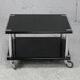 Coffee table "space age" in black lacquered steel