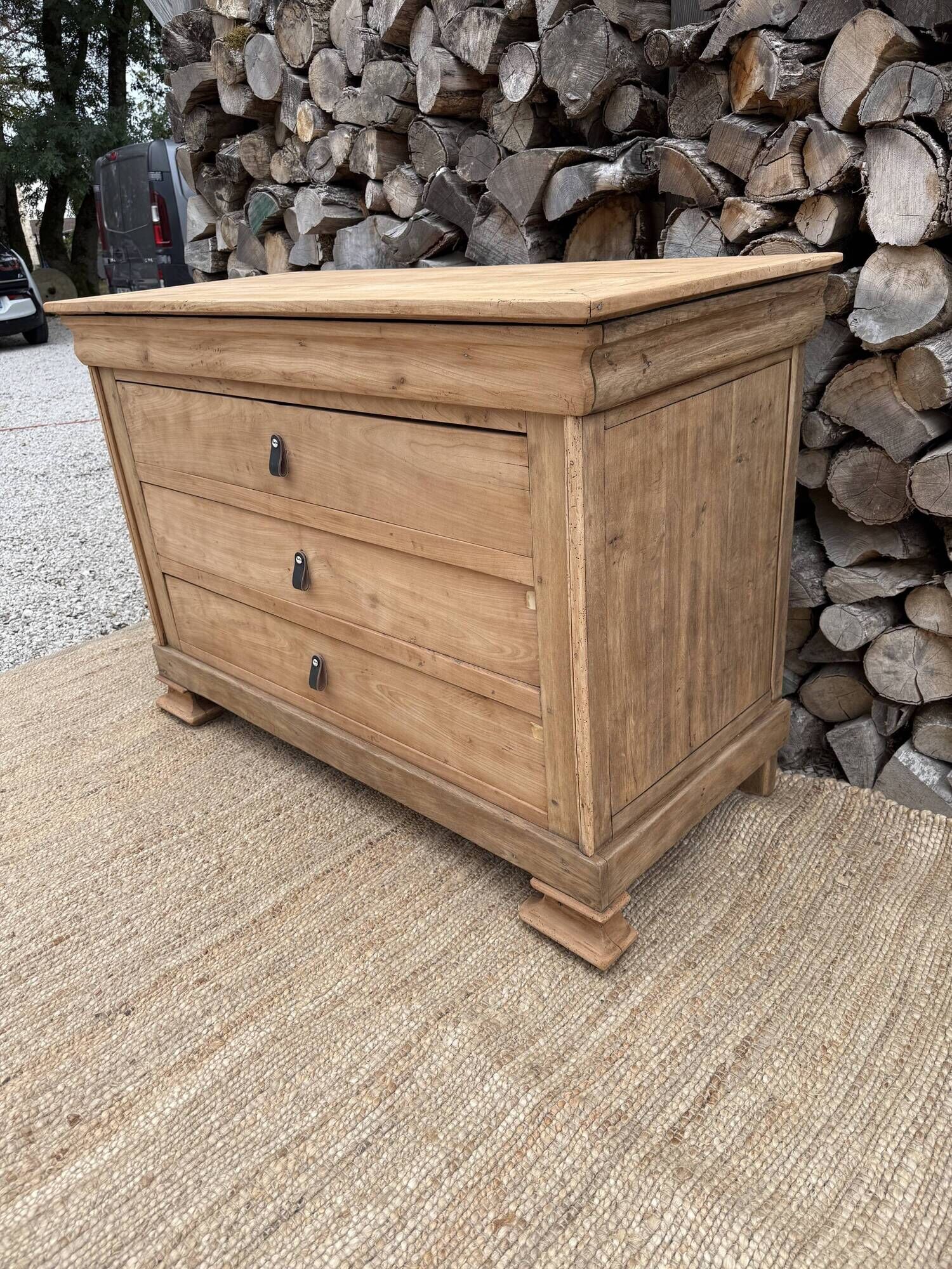 Renovated antique solid wood chest of drawers