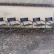 Set of 5 leather/chrome cantilever chairs