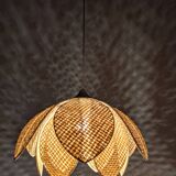 Rattan lotus flower suspension from the 60s/70s