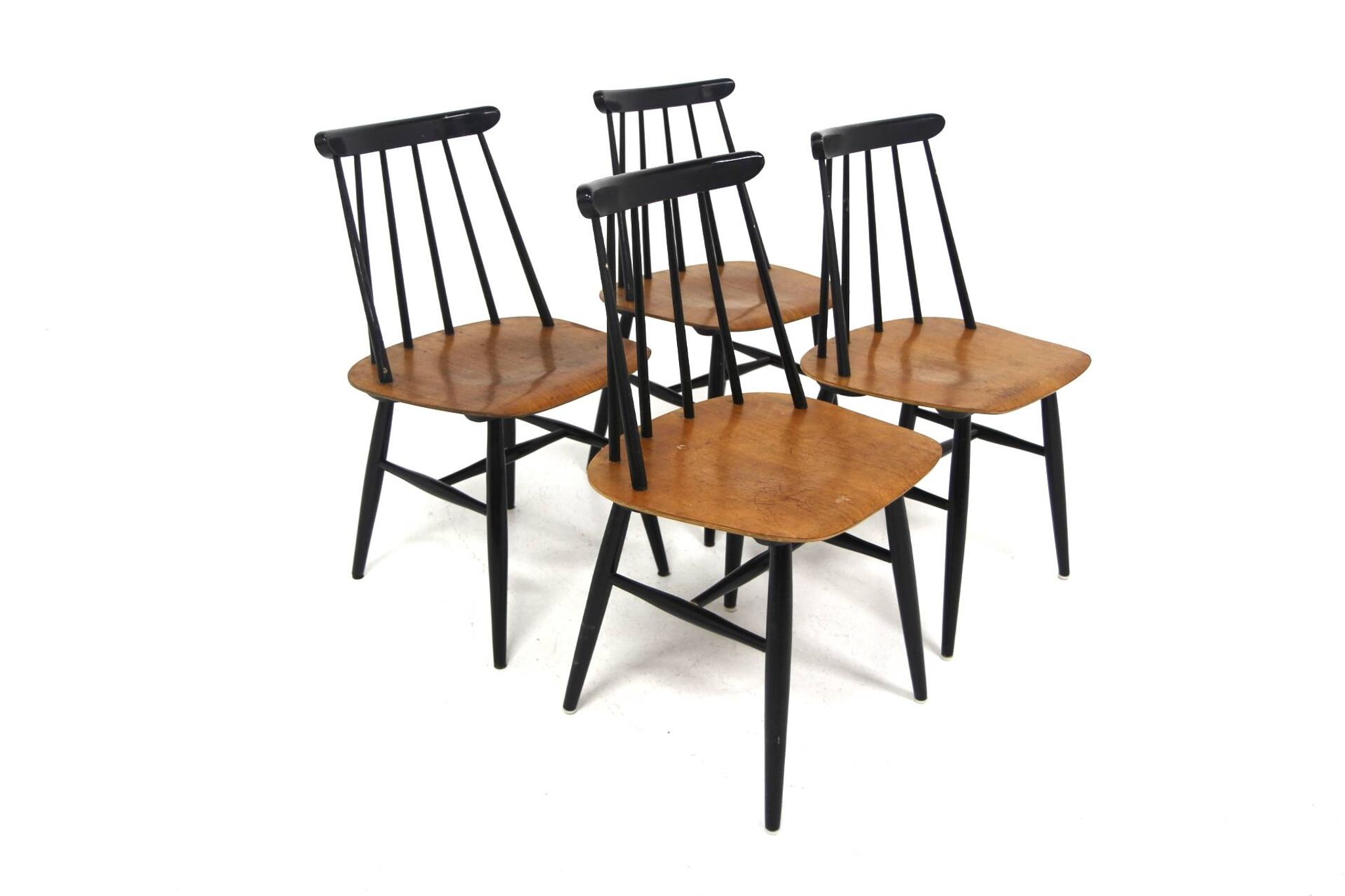 Set of 4 Scandinavian "Fanett" chairs, Ilmari Tapiovaara, Sweden, 1960