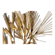 Large wall sculpture in the shape of a tree needle in brass by Curtis Jeré, mid-century modern.