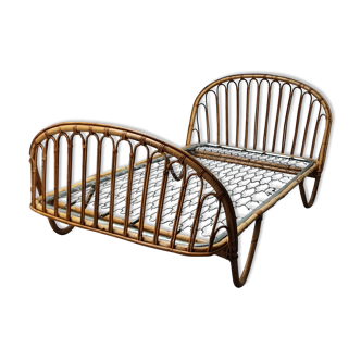 Rattan basket bed from the 50s