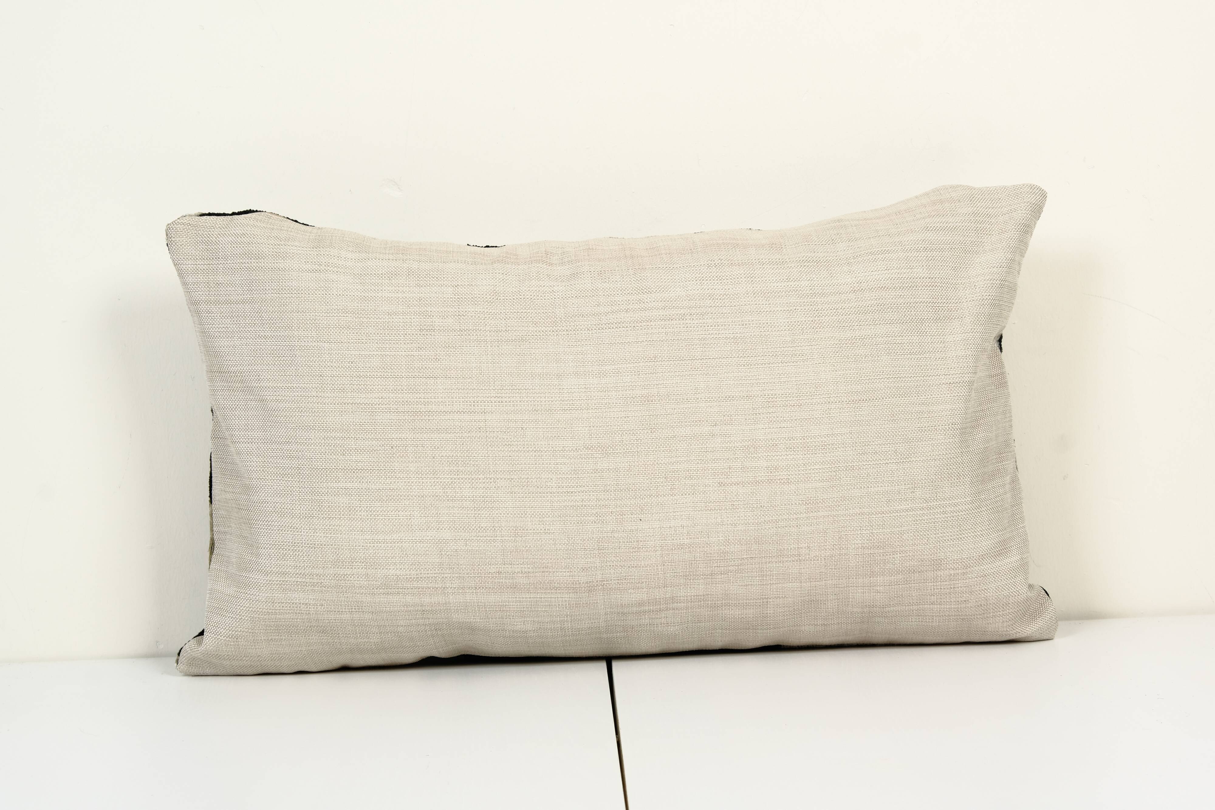 Black ikat velvet pillow cover