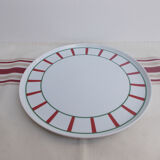 Round Basque dish green and red porcelain