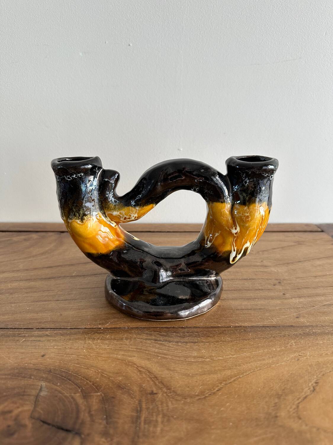 Double ceramic candle holder