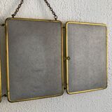 Mirror triptych vintage barber 1920 - 21 x 48 cm