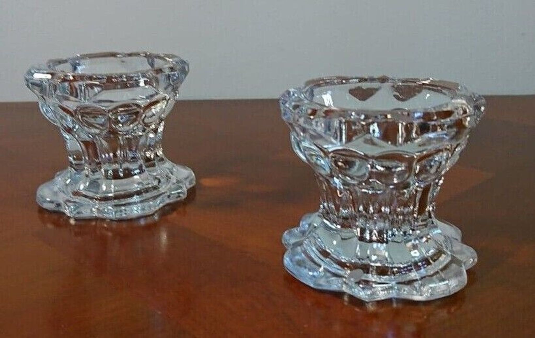 Pair of reims glass candlesticks france