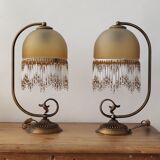 Pair of bedside lamps with grapevines