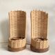 Duo de lampes rotin, câbles tissu neuf 2x2M