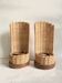 Pair of rattan lamps, new fabric cables 2x2M