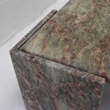 Vintage green and red marble coffee table