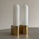 Opaque glass and brass wall light by Limburg, Germany, 1970.