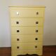 Vintage chiffonnier restyled mustard yellow, 5 drawers