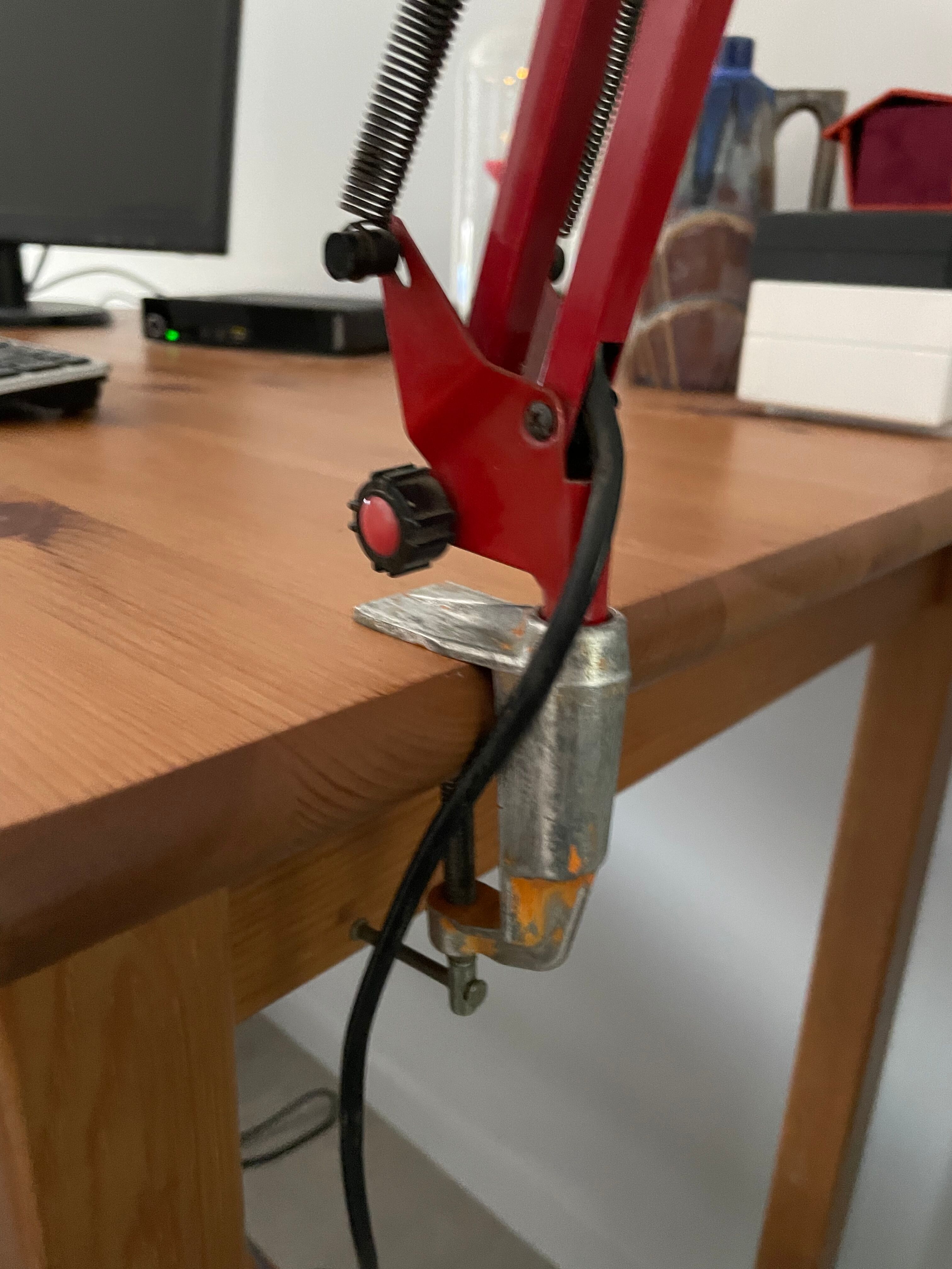 Vintage brick red architect lamp