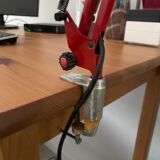 Vintage brick red architect lamp