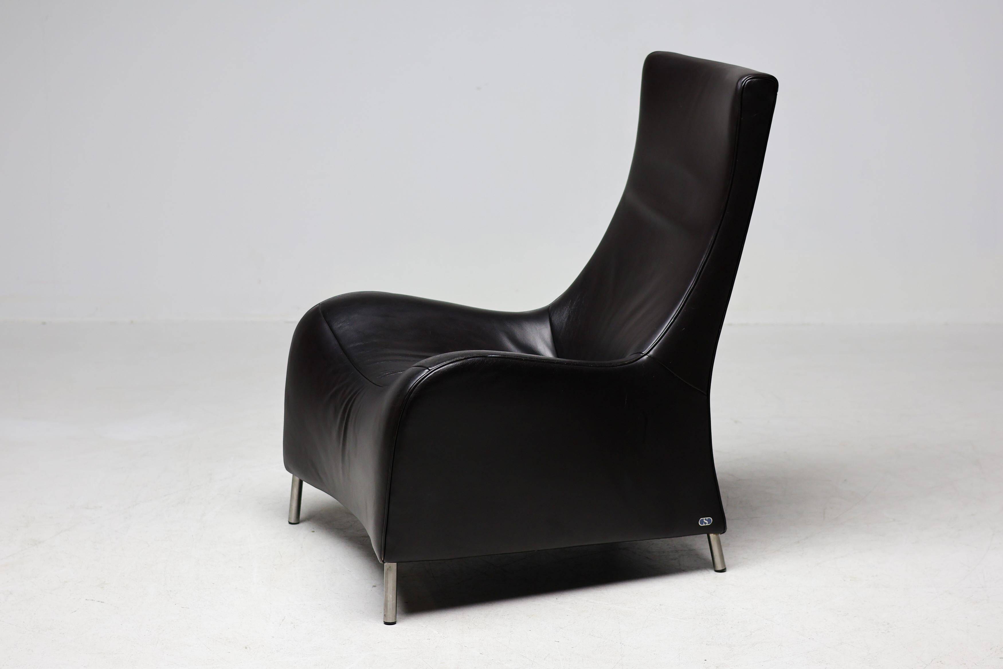 De Sede DS-264 Lounge Chair by Mathias Hoffmann, Swiss Leather Design