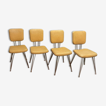 4 chaises pieds eiffel vintage design 60 sif