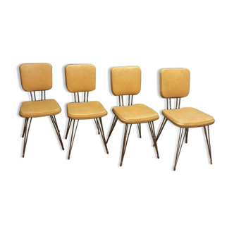 4 vintage Eiffel foot chairs design 60 SIF