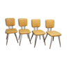 4 vintage Eiffel foot chairs design 60 SIF