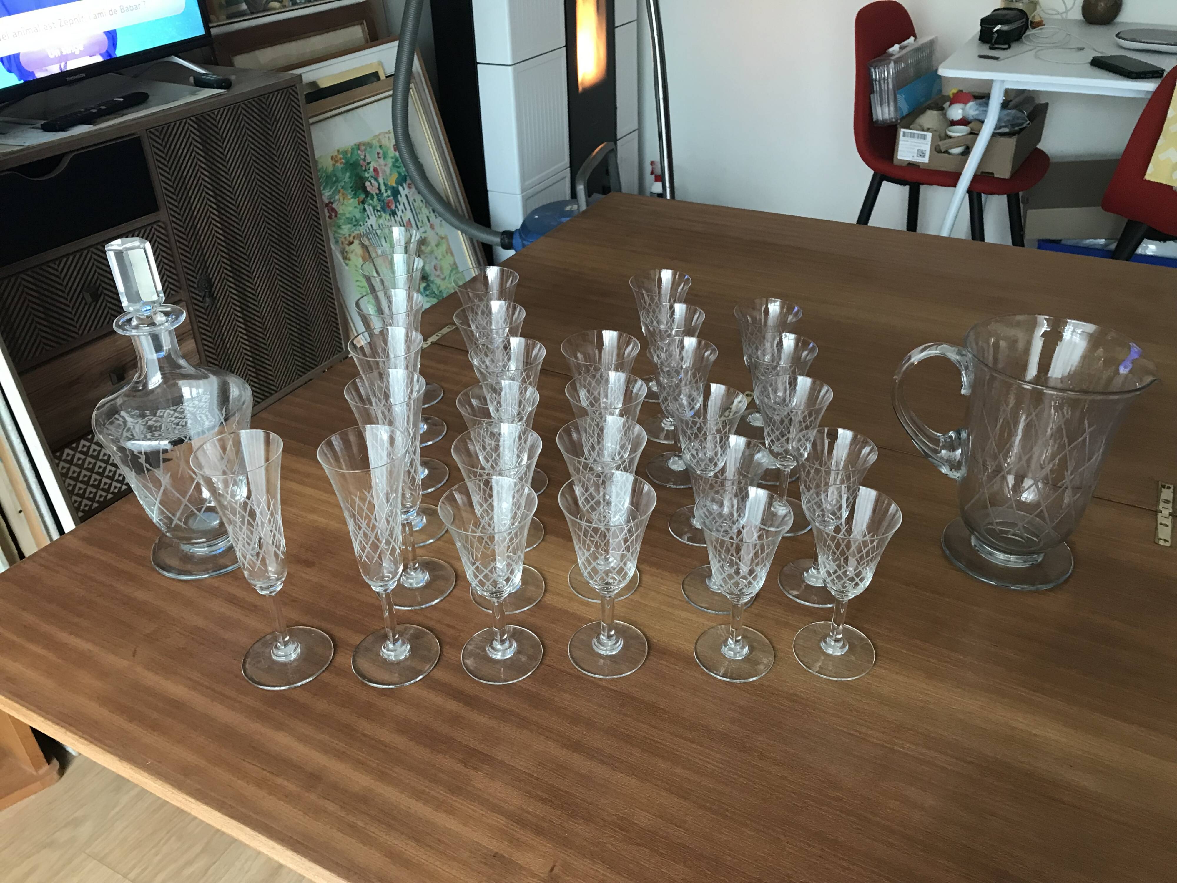 Service de verre en cristal