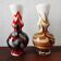 Pair of vintage Italian pop art vases 1970s opaline glass