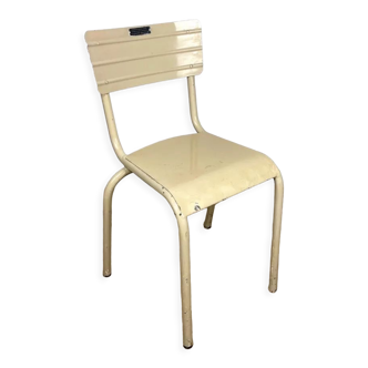 Chaise d'infirmerie scolaire métal peint années 50