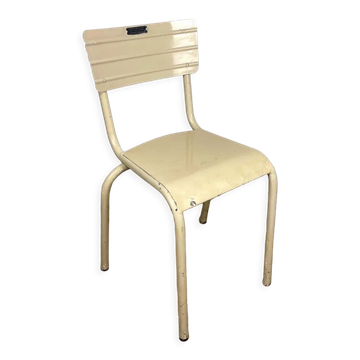 Chaise d'infirmerie scolaire métal peint années 50