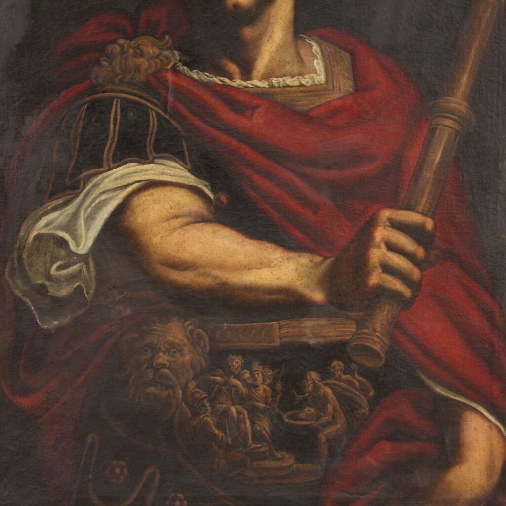 Rare tableau italien représentant Jules César du XVIIe siècle