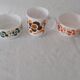 3 pieces lotus Arcopal 2 ramekins cups and 1 mug orange brown green vintage