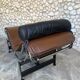 LC4 brown leather by Le Corbusier, Jeanneret & Perriand, Cassina, 1980