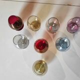 8 colored crystal glasses