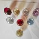 8 verres en cristal coloré